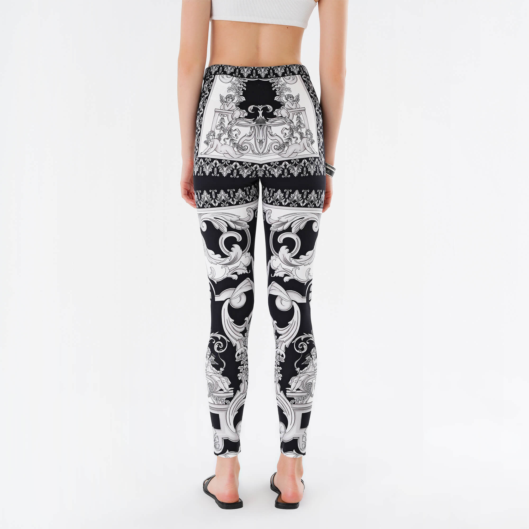 Versace- Silver Baraque Printed Leggins - IT42 